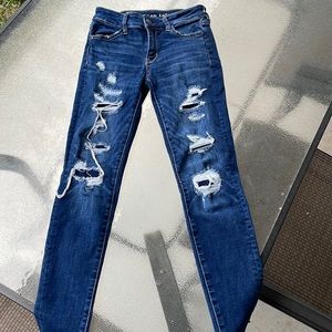 AE Next Level High-Waisted Patched Jegging  size reg 0 like new!